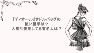 『ディオール』サドルバッグの使い勝手は？人気や愛用してる有名人は？